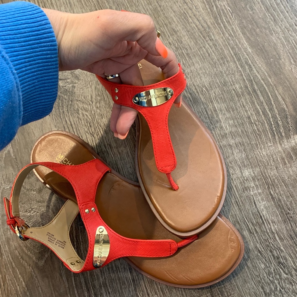 Michael Kors coral sandals.